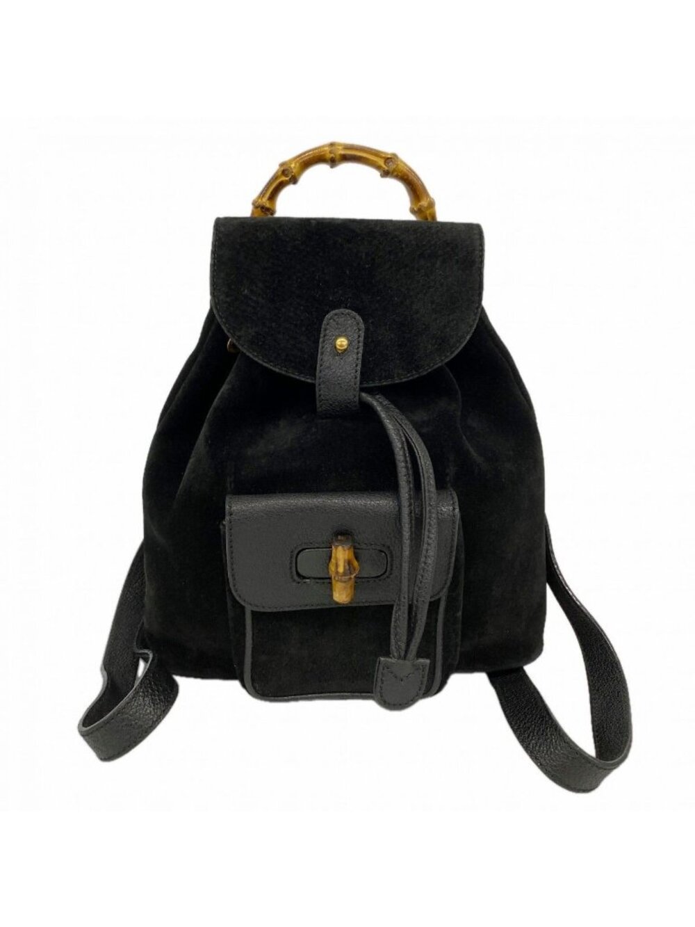 Gucci Backpack Suede Black Gold - Picture 1 of 10